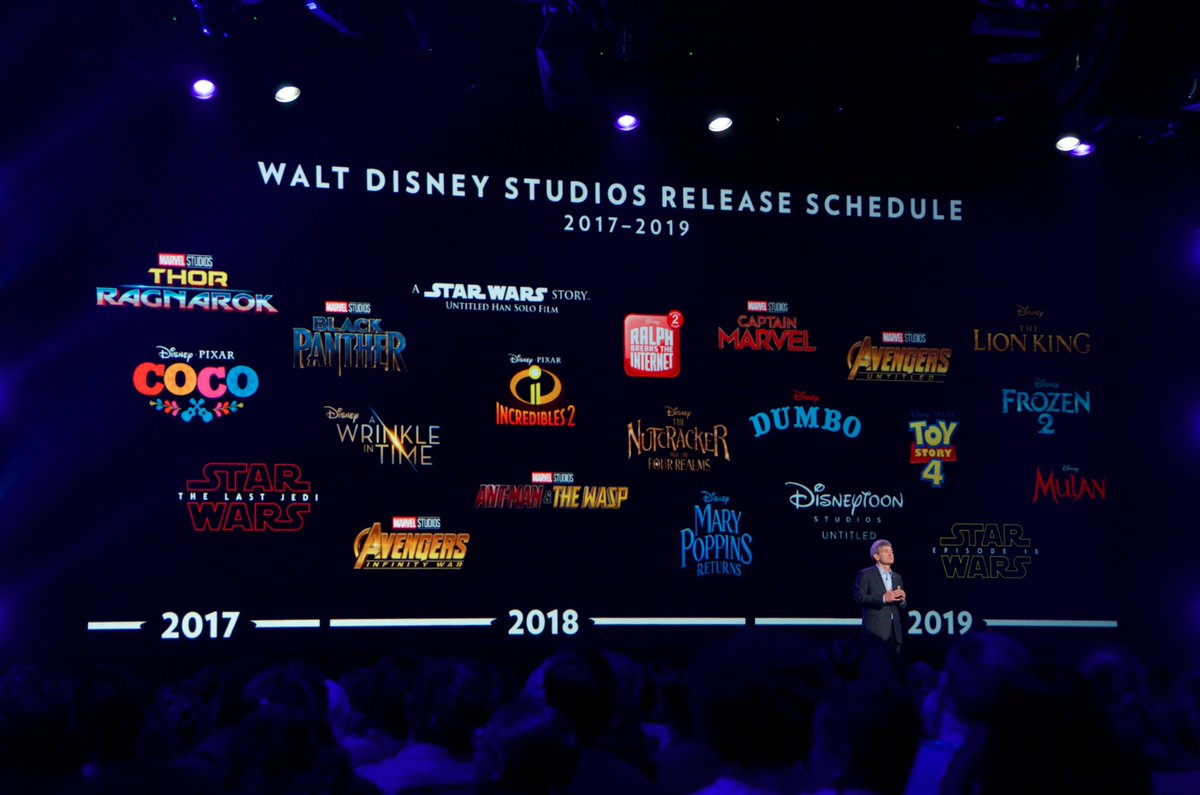 Обновленный график выхода фильмов Disney и Marvel до 2019