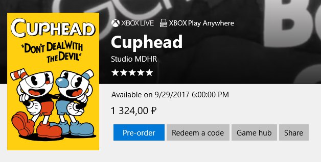 Открыт предзаказ на Cuphead, известна цена 