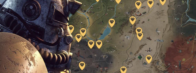 Карта предметов Fallout 76: силовая броня, ресурсы и журналы