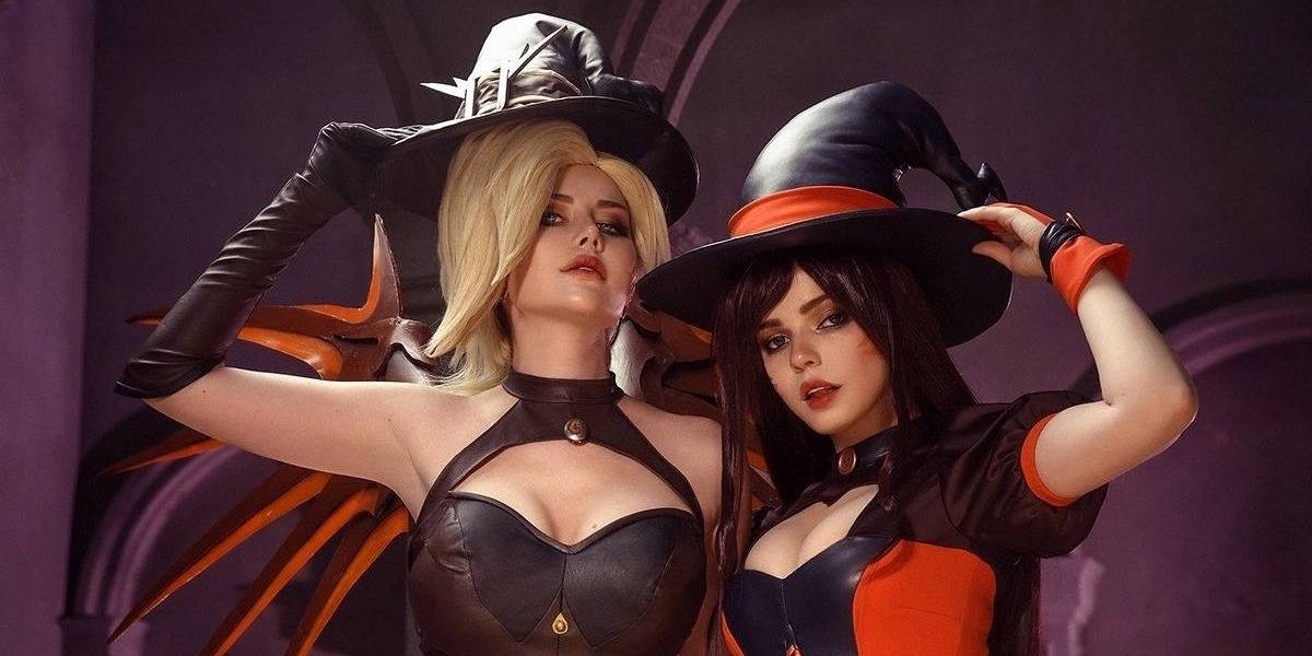 Модели сделали яркий косплей героинь Overwatch к Хэллоуину