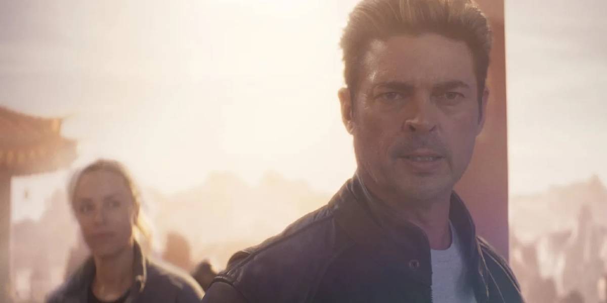 Карл Урбан и Барака на фото со съемок «Мортал Комбат 2»