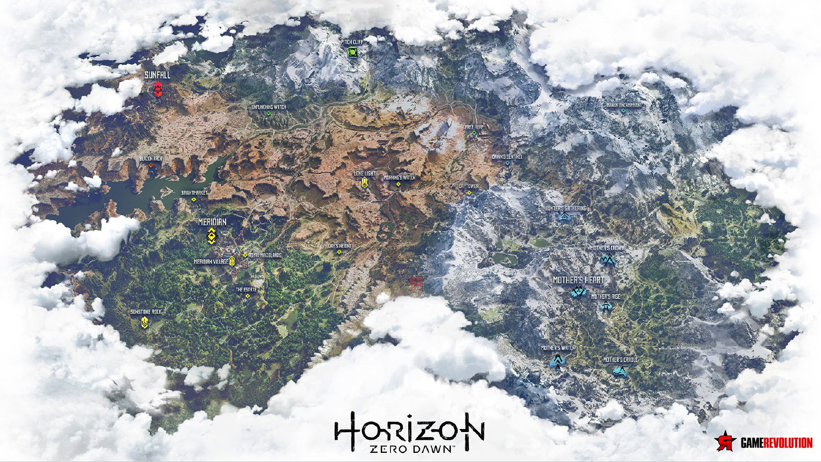 Карта мира Horizon: Zero Dawn
