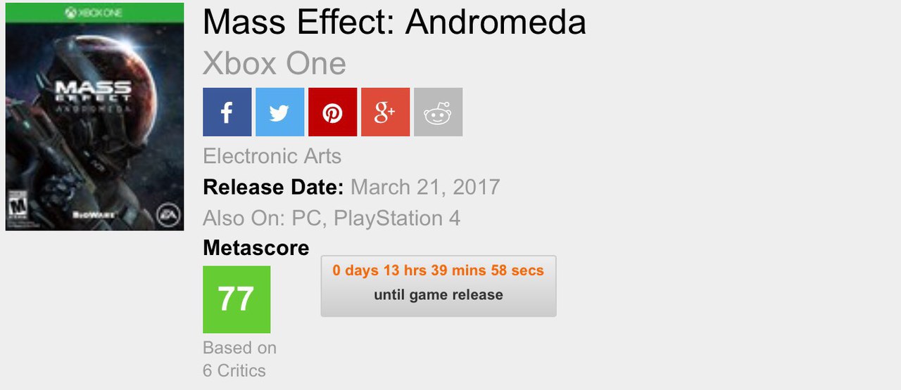 Первые оценки Mass Effect: Andromeda - первый провал Bioware?