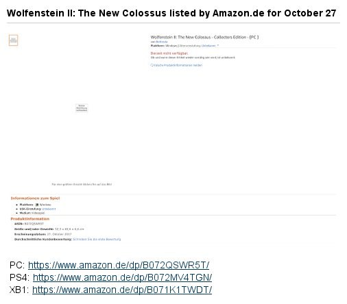 Wolfenstein: The New Colossus выйдет уже в 2017 году на PS4, Xbox One и РС