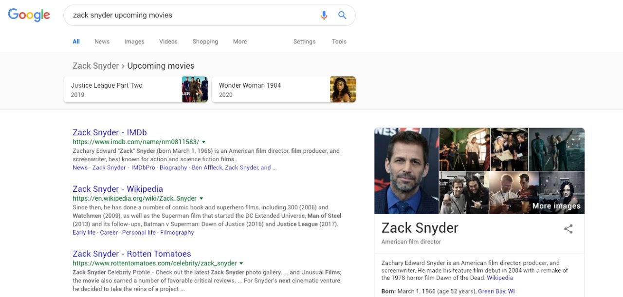Google: Зак Снайдер снимает «Лигу справедливости 2»