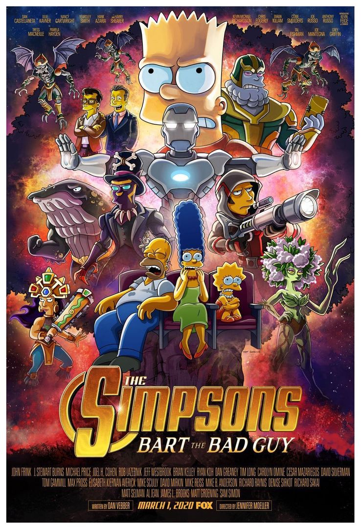 Постер серии «Симпсонов» с режиссерами «Мстителей: Финал»