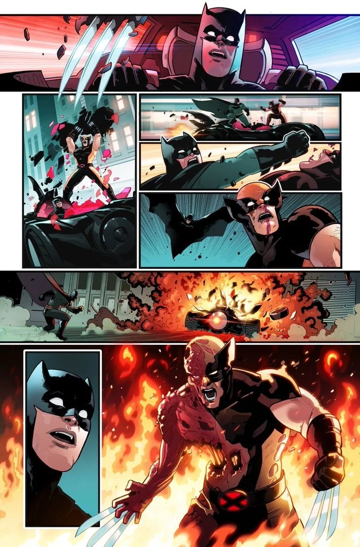 Бэтмен пытается убить Росомаху в кроссовере Marvel/DC