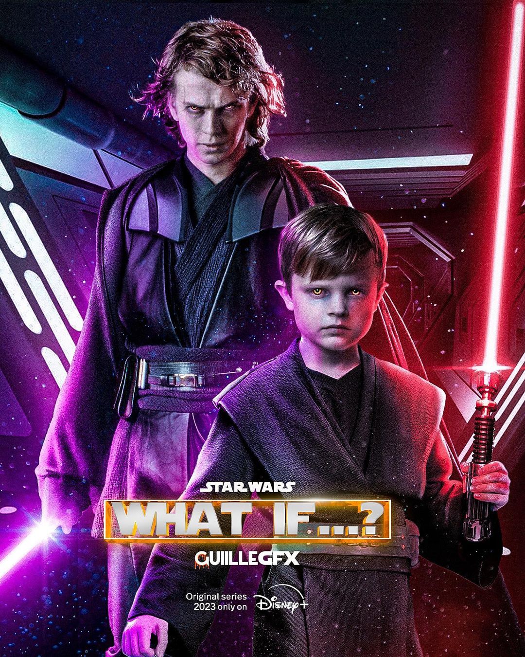 Дарт Вейдер тренирует Люка Скайуокера на постере «Звездных войн» от фаната