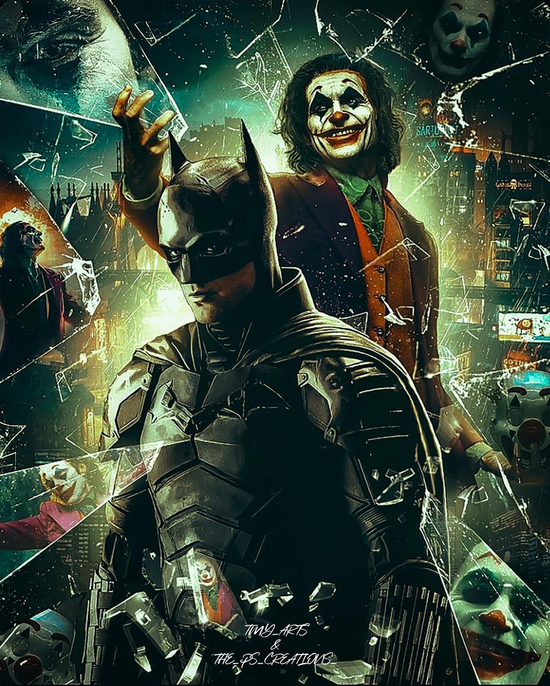 Бэтмен и Джокер из разных миров на постере от фаната DC