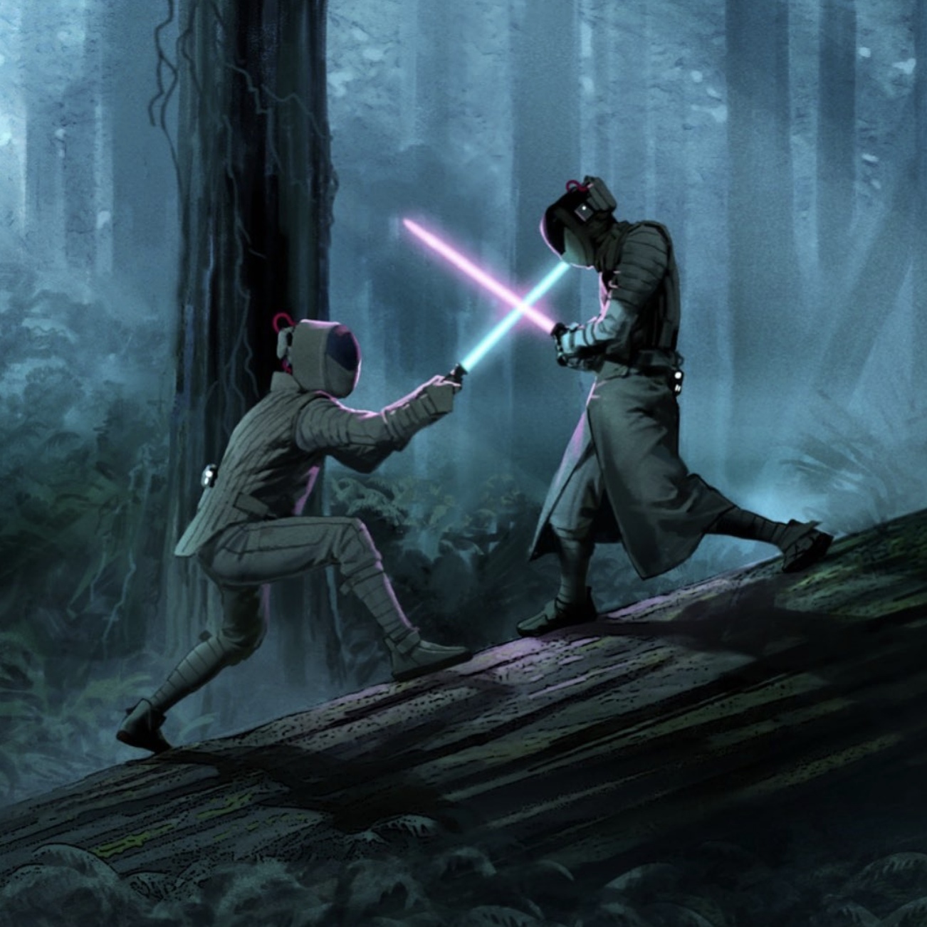 Лея с фиолетовым световым мечом на изображении «Звездных войн 9: Скайуокер. Восход»