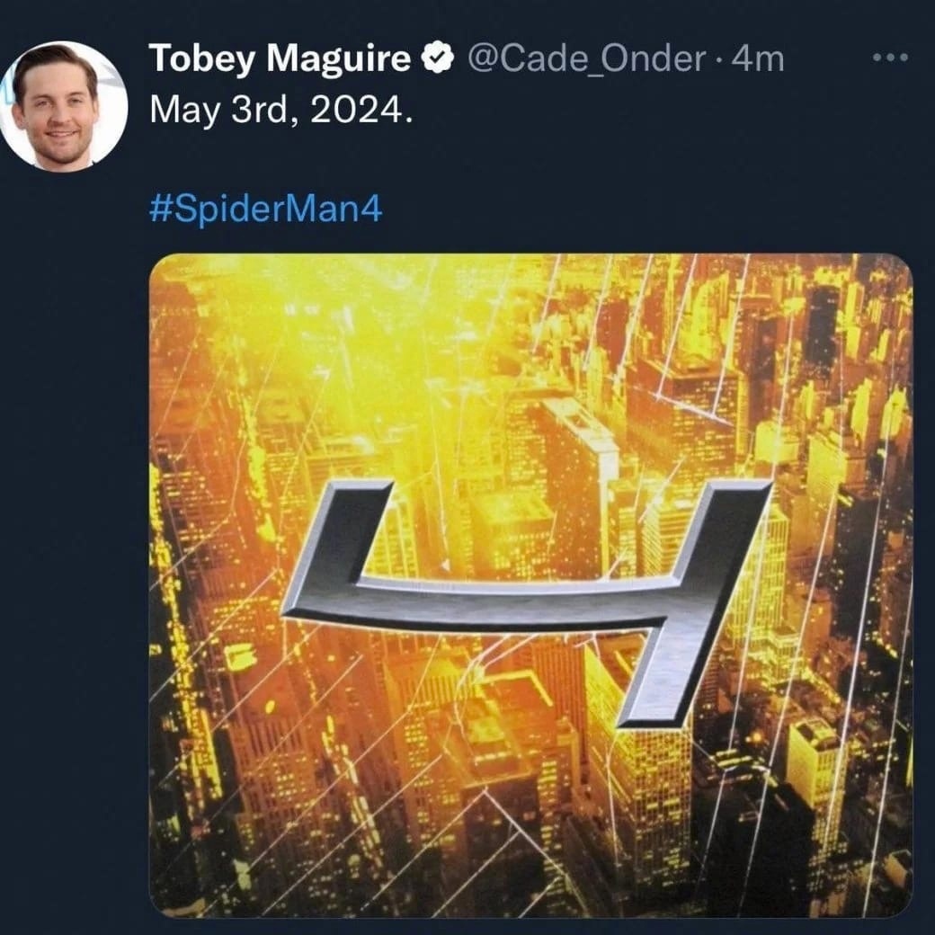 Анонс фильма «Человек-паук 4» от «Тоби Магуайра» расстроил фанатов