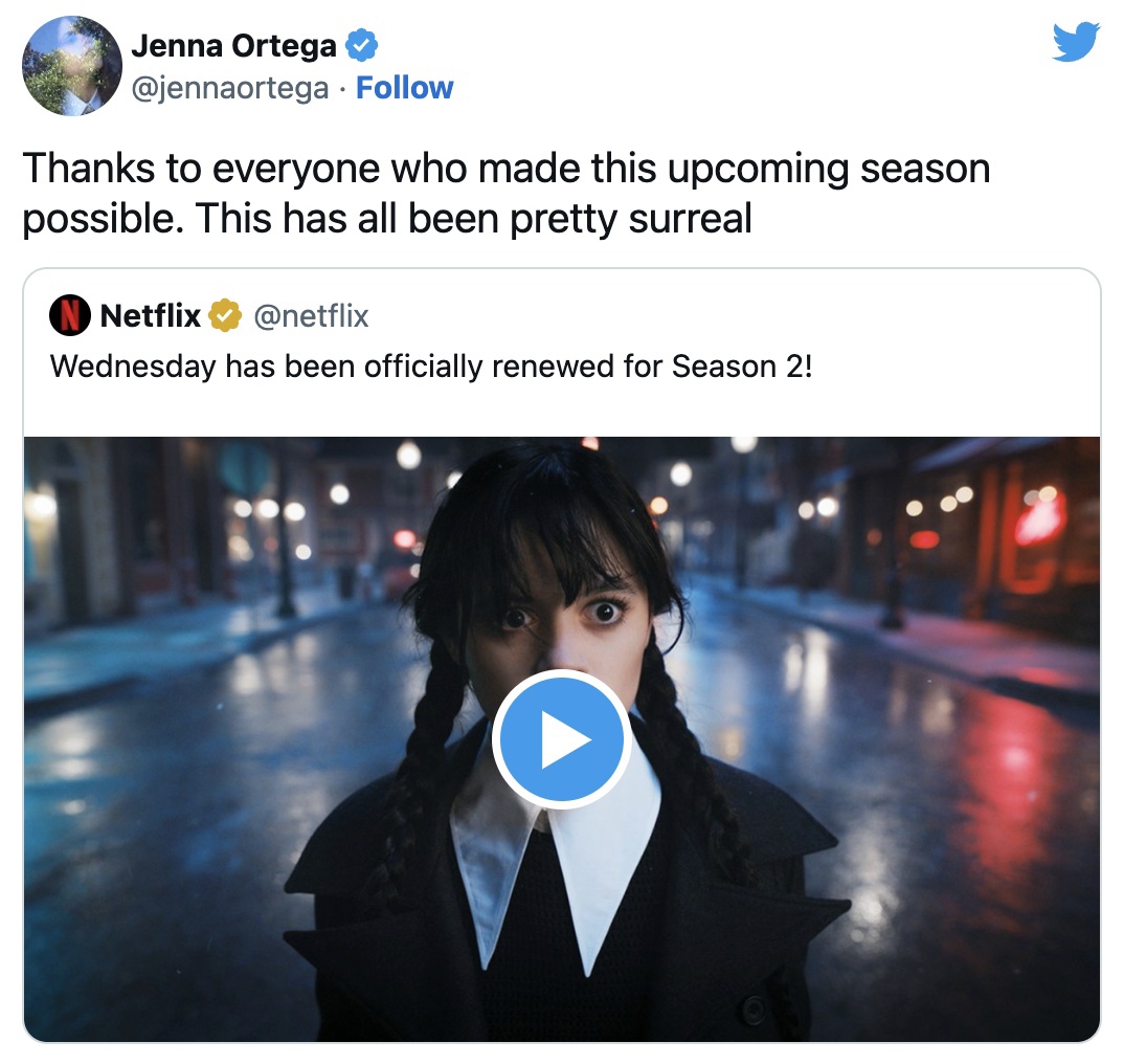 Дженна Ортега наконец-то прокомментировала 2 сезон «Уэнсдэй»