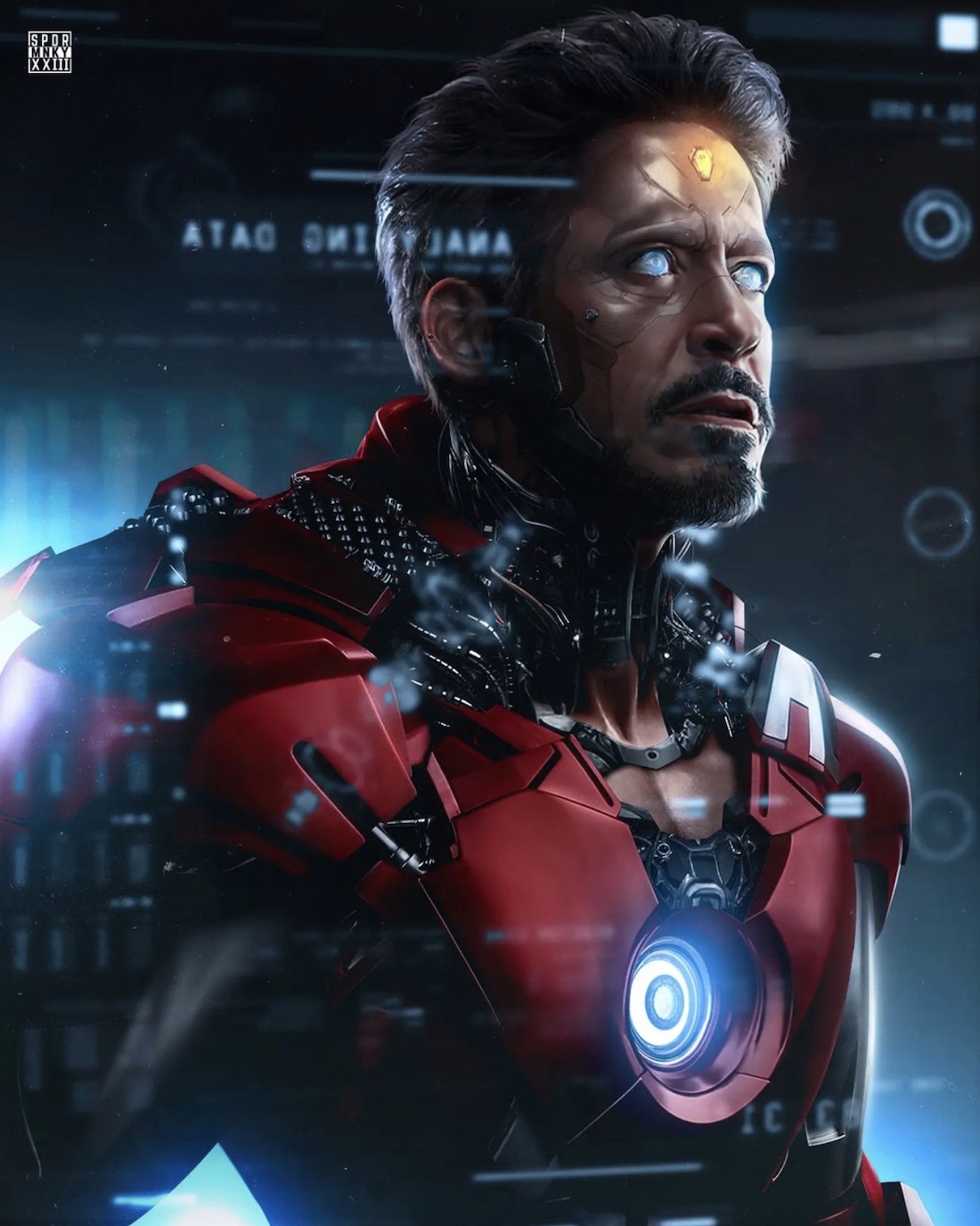 Обновленный костюм Железного человека из «Мстителей 6: Секретные войны» на фан-постере