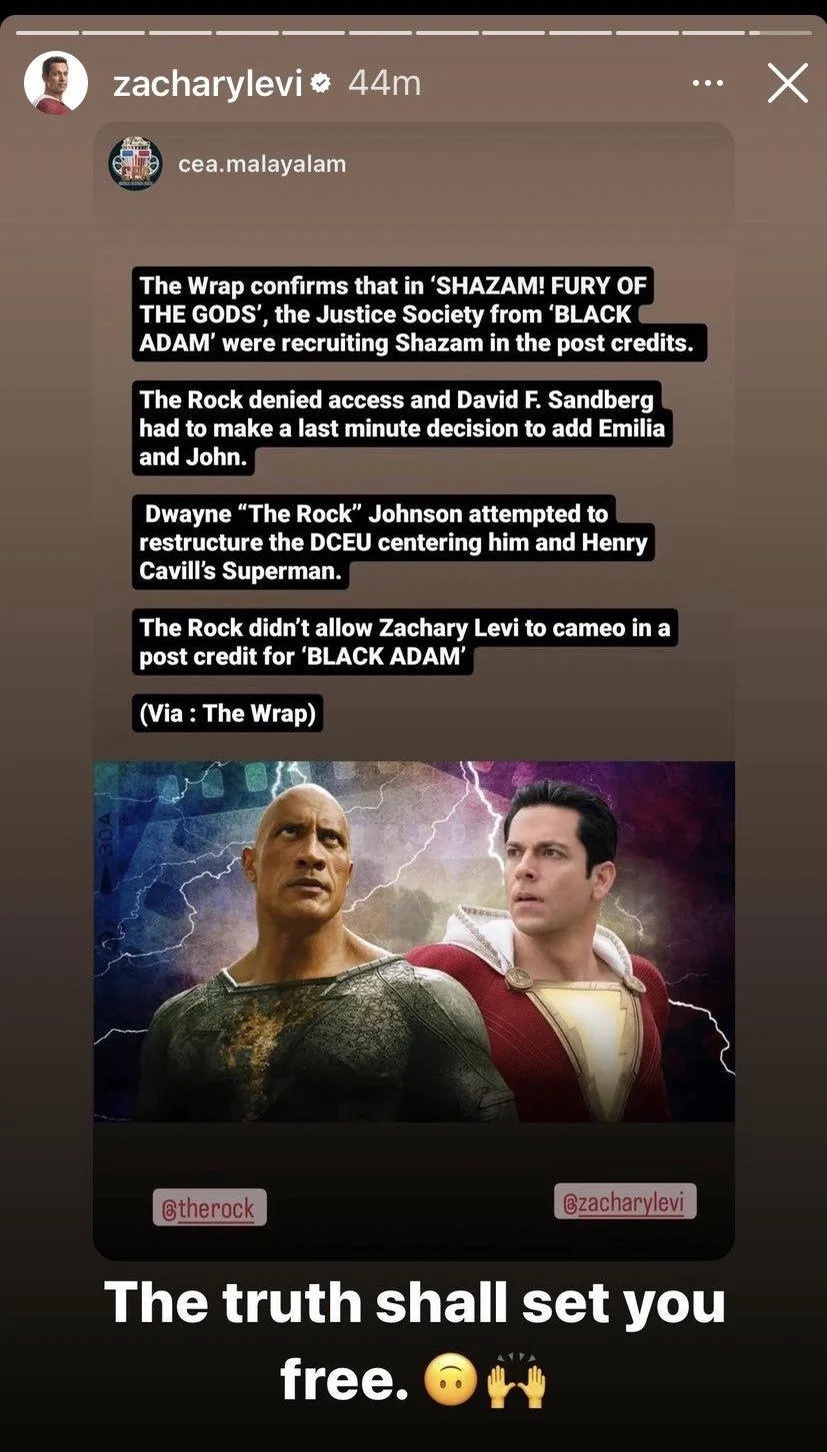 Закари Ливай прокомментировал проблему с Дуэйном Джонсоном в киновселенной DC