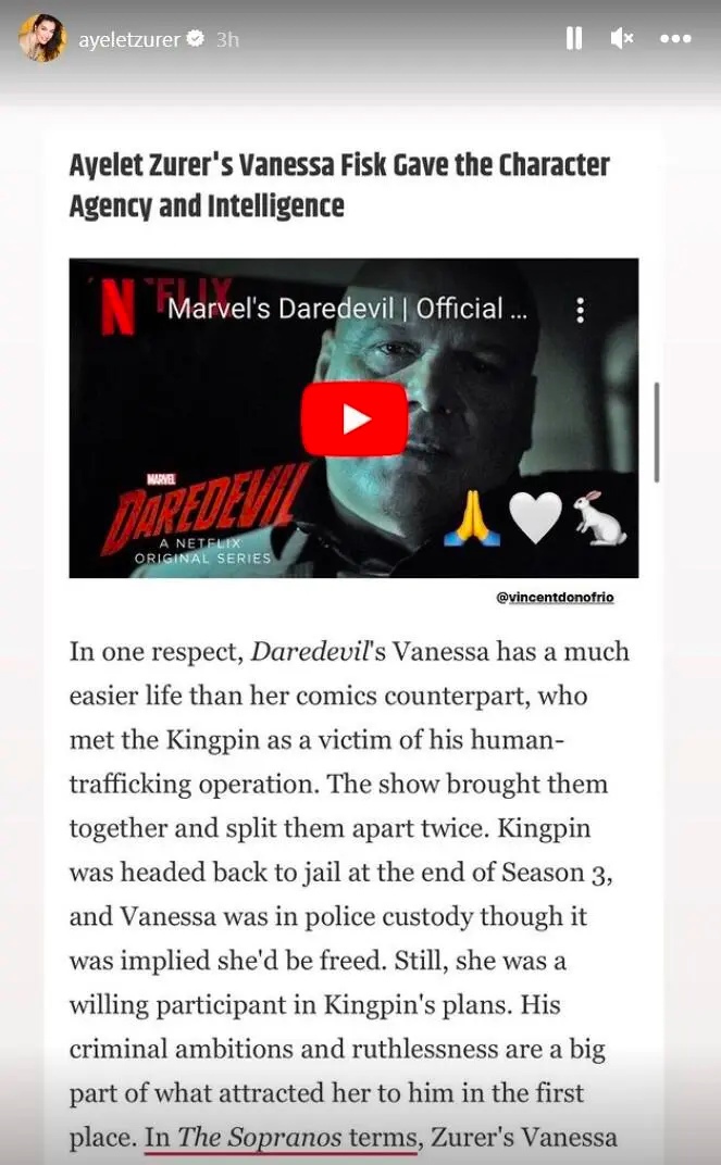 Актриса Marvel прокомментировала свою замену в сериале «Сорвиголова: Рожденный заново»