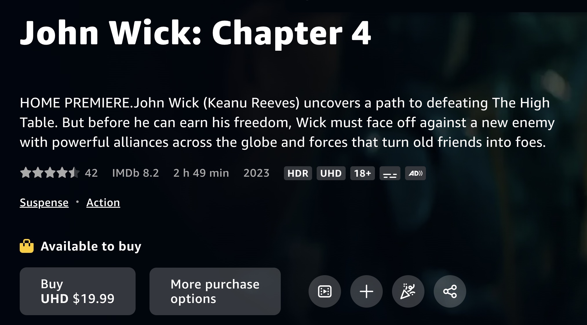 Фильм «Джон Уик 4» можно посмотреть онлайн в хорошем качестве
