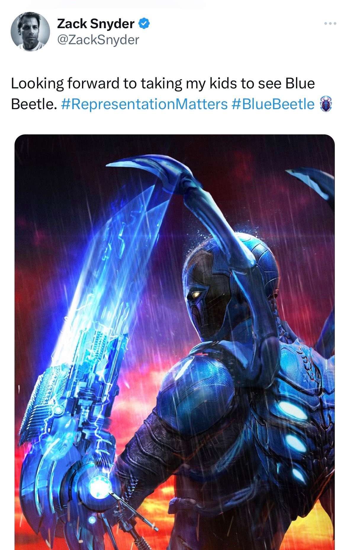 Покинувший DC Зак Снайдер прокомментировал фильм «Синий жук»