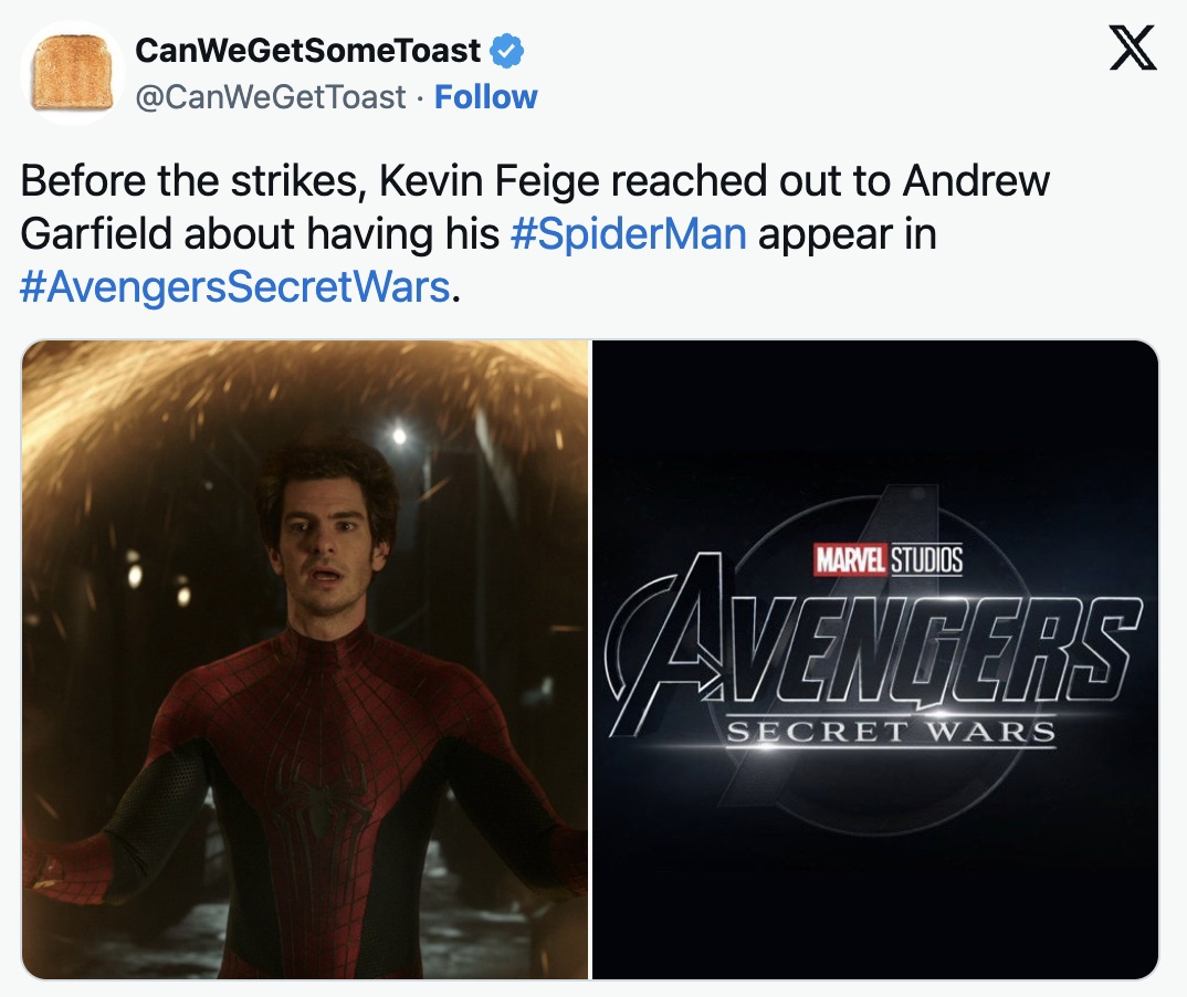 Эндрю Гарфилд в роли Человека-паука может появиться в фильме «Мстители 6: Секретные войны»