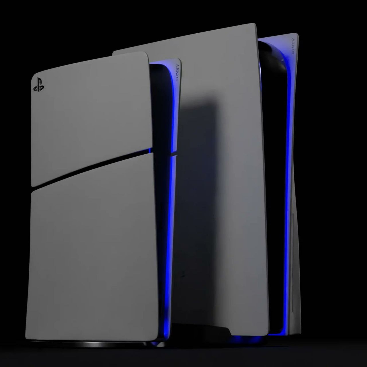 Наглядное сравнение размеров PS5 Slim и обычной версии PlayStation 5