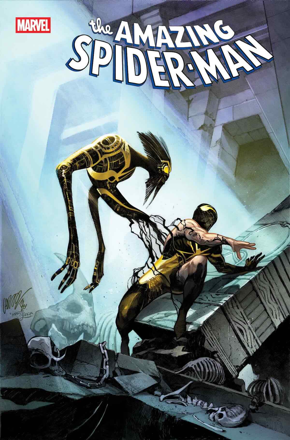Человек-паук в новом черно-золотом костюме на обложке The Amazing Spider-Man #15 / Marvel Comics