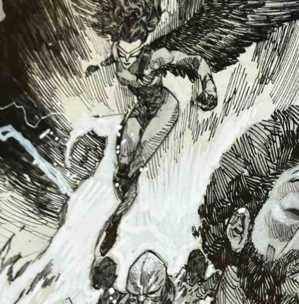 Соколиха женского пола на иллюстрации к The Ultimates #21 / Marvel Comics