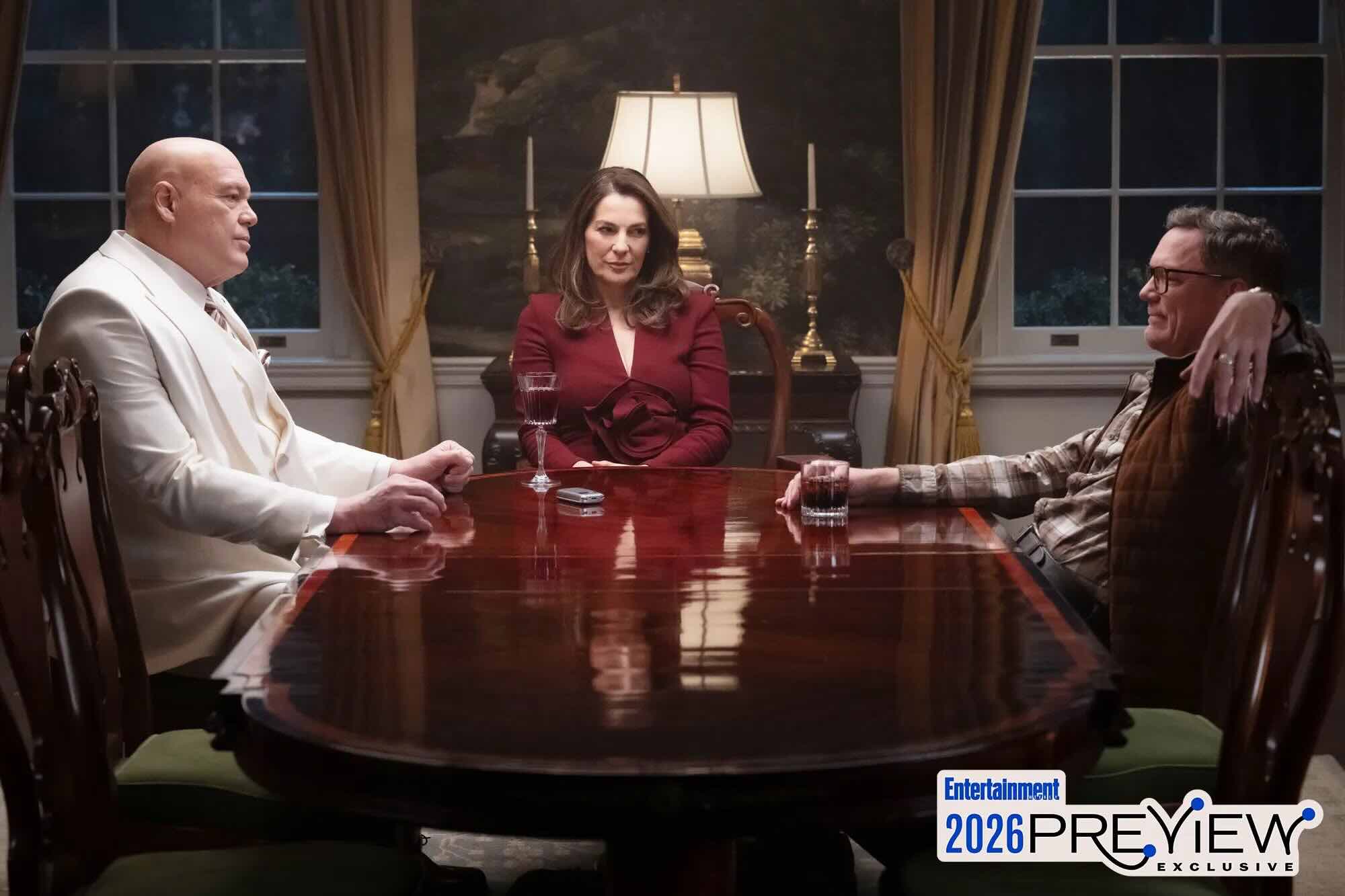  Уилсон Фиск / Кингпин (Винсент Д'Онофрио) и Ванесса Фиск (Айелет Зурер) в сериале Marvel Television «Сорвиголова: Рожденный заново» / Marvel Studios