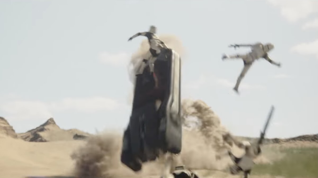 Три штурмовика едут на спидере в «Мандалорец и Грогу» / Lucasfilm