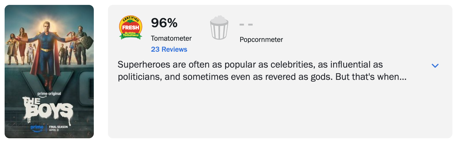 Оценка «Пацанов 5» на Rotten Tomatoes