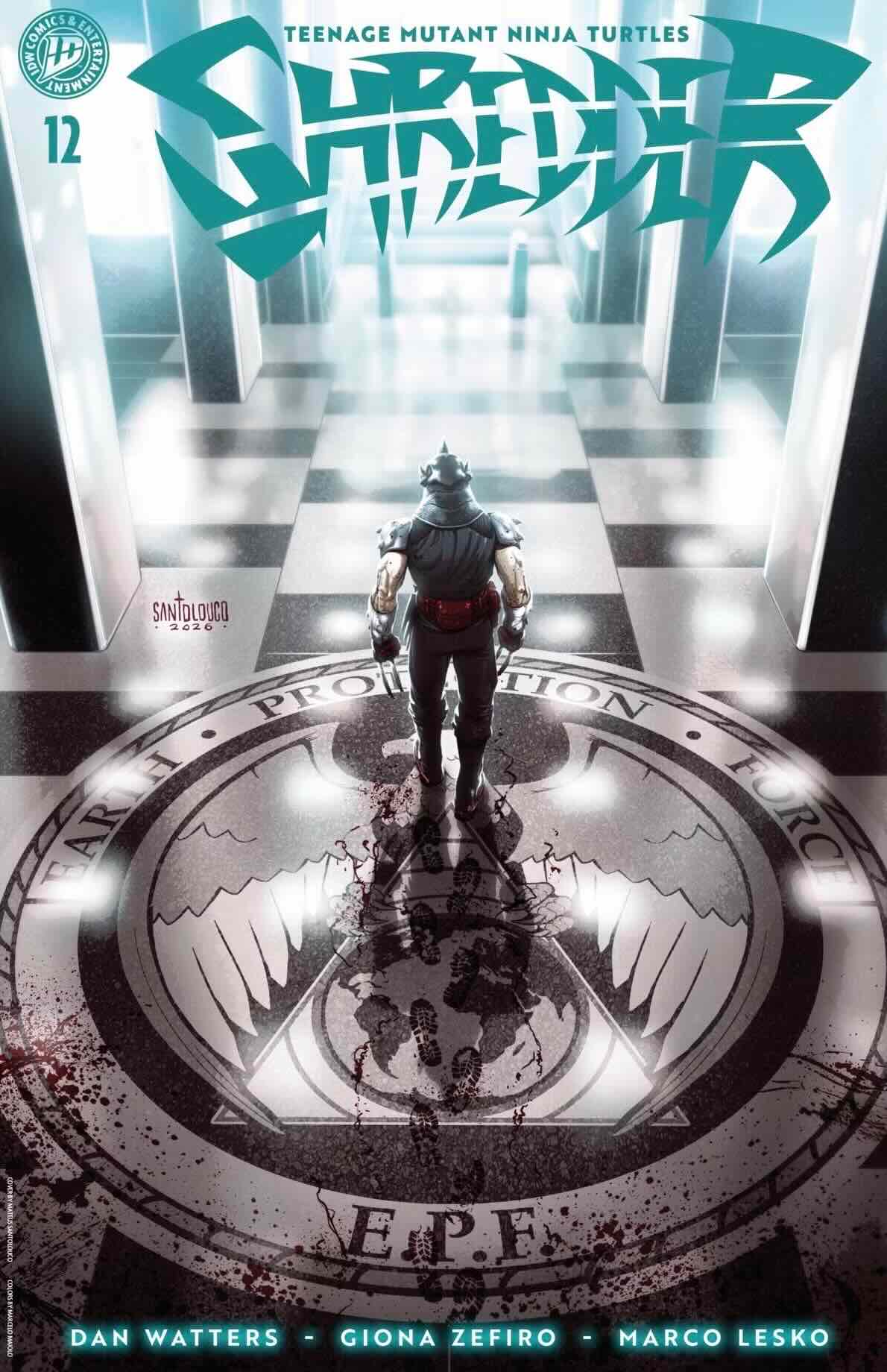 Обложка выпуска Teenage Mutant Ninja Turtles: Shredder № 12, издательство IDW Comics.